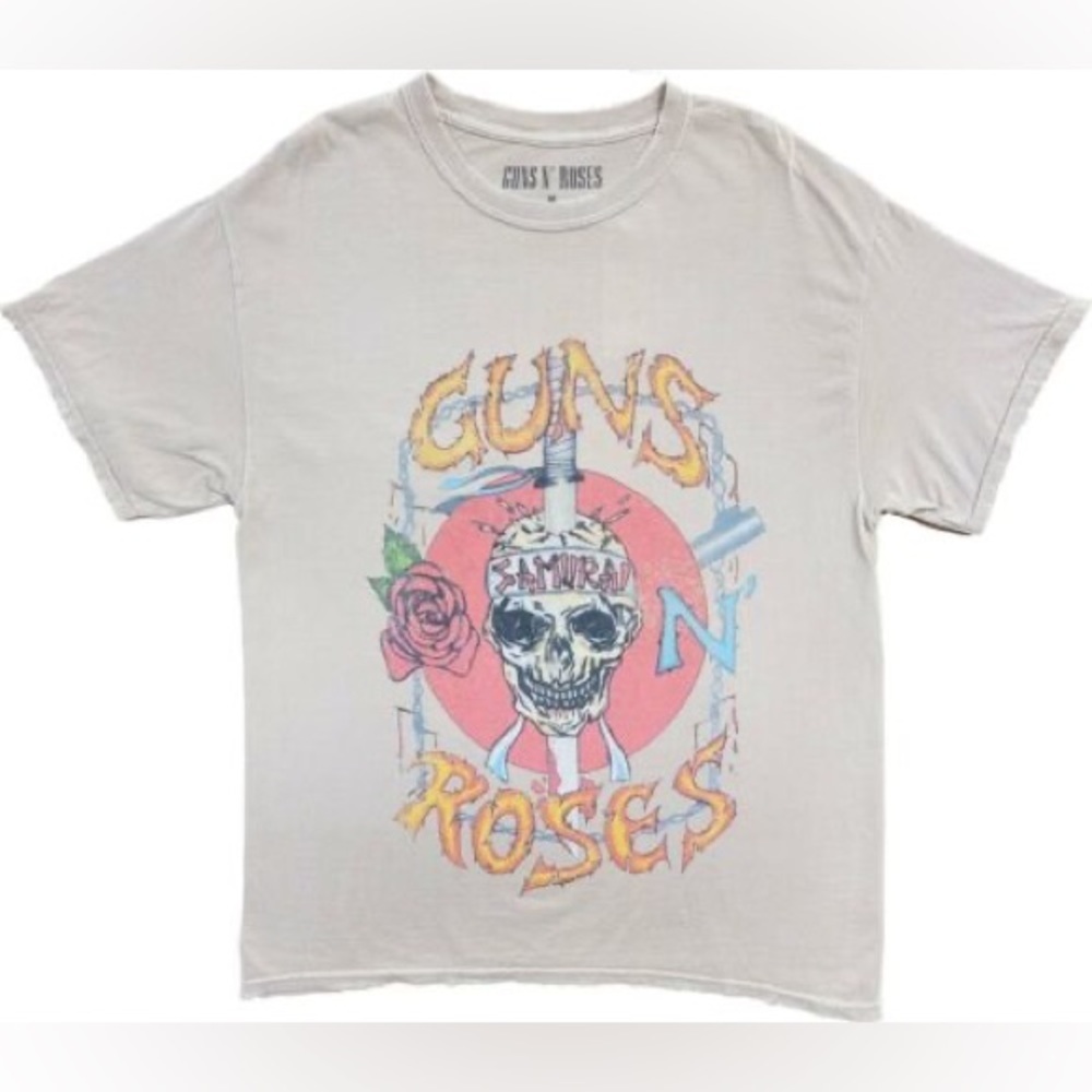 Guns N Roses Samurai Skeleton T-Shirt Tan Women's Large
